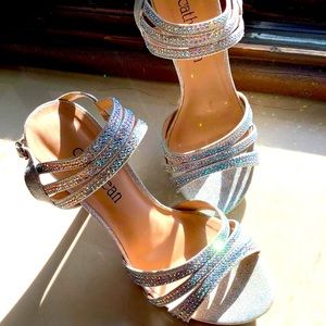 Beautiful Silver Rhinestone Heels